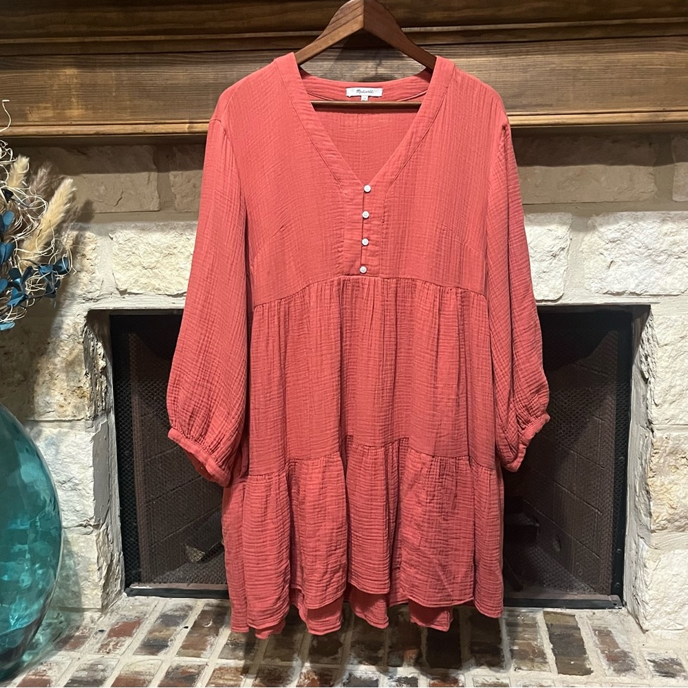 Madewell Colette Lightspun Cotton Dress Gauze Peasant Boho Cottage